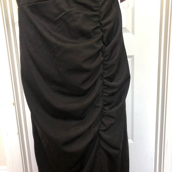 Emerald Sundae‎ Womens Maxi Dress Size 14 Black Ruched Side Sleeveless NWT - Picture 3 of 14